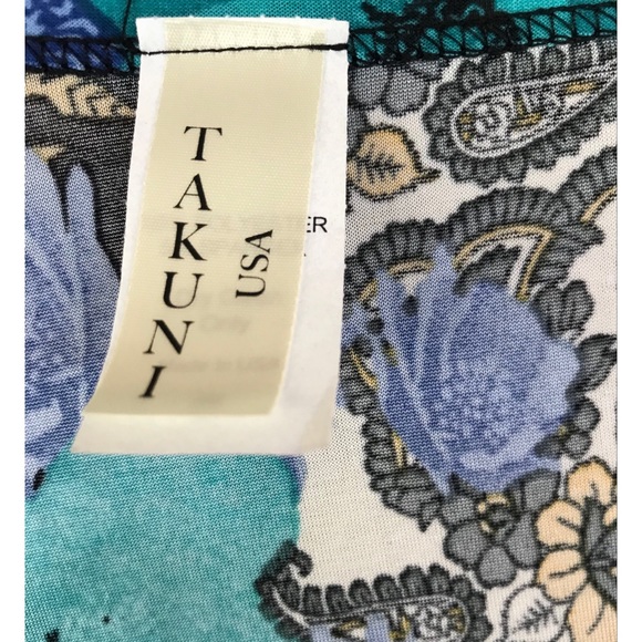 TAKUNI Women’s Blue Floral Print Plus Size Tunic - Picture 4 of 9